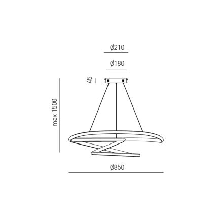 Gea Luce DIVA S/S TITANIO -  LED Dimmable chandelier on a string DIVA LED/80W/230V grey