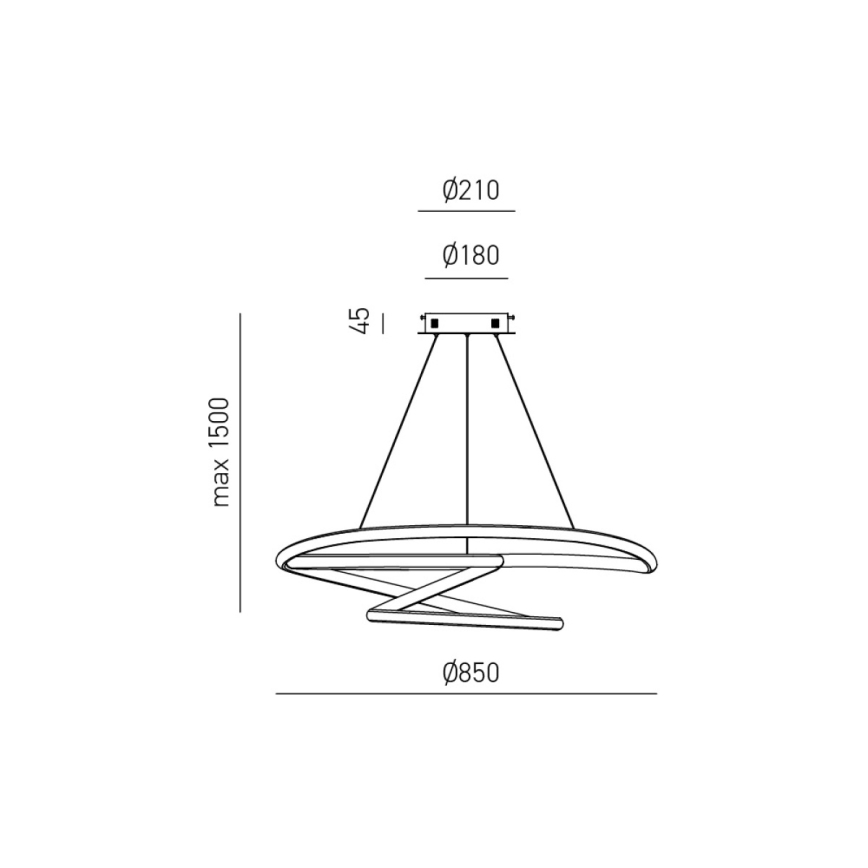Gea Luce DIVA S/S TITANIO -  LED Dimmable chandelier on a string DIVA LED/80W/230V grey