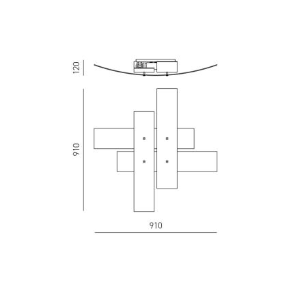 Gea Luce LARA P G arg - Ceiling light LARA 4xE27/52W/230V 91 cm silver