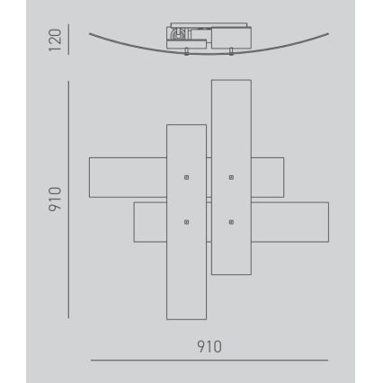 Gea Luce LARA P G oro - Ceiling light LARA 4xE27/52W/230V 91 cm gold