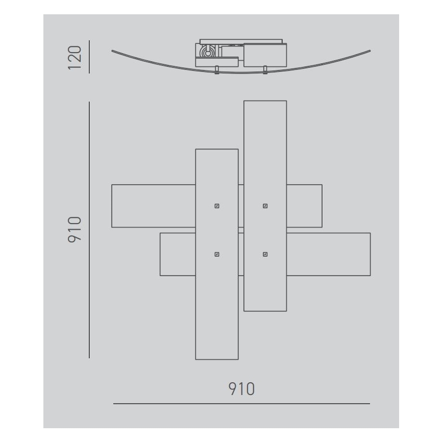 Gea Luce LARA P G oro - Ceiling light LARA 4xE27/52W/230V 91 cm gold