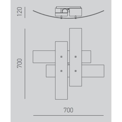 Gea Luce LARA P M oro - Ceiling light LARA 2xE27/70W/230V 70 cm gold