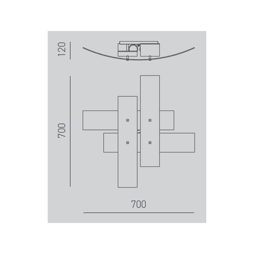 Gea Luce LARA P M oro - Ceiling light LARA 2xE27/70W/230V 70 cm gold
