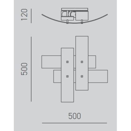 Gea Luce LARA P P arg - Ceiling light LARA 2xE27/52W/230V 50 cm silver