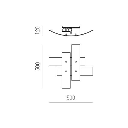 Gea Luce LARA P P arg - Ceiling light LARA 2xE27/52W/230V 50 cm silver