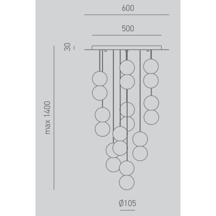 Gea Luce SFERA S10 G - Chandelier on a string SFERA 10xG9/28W/230V