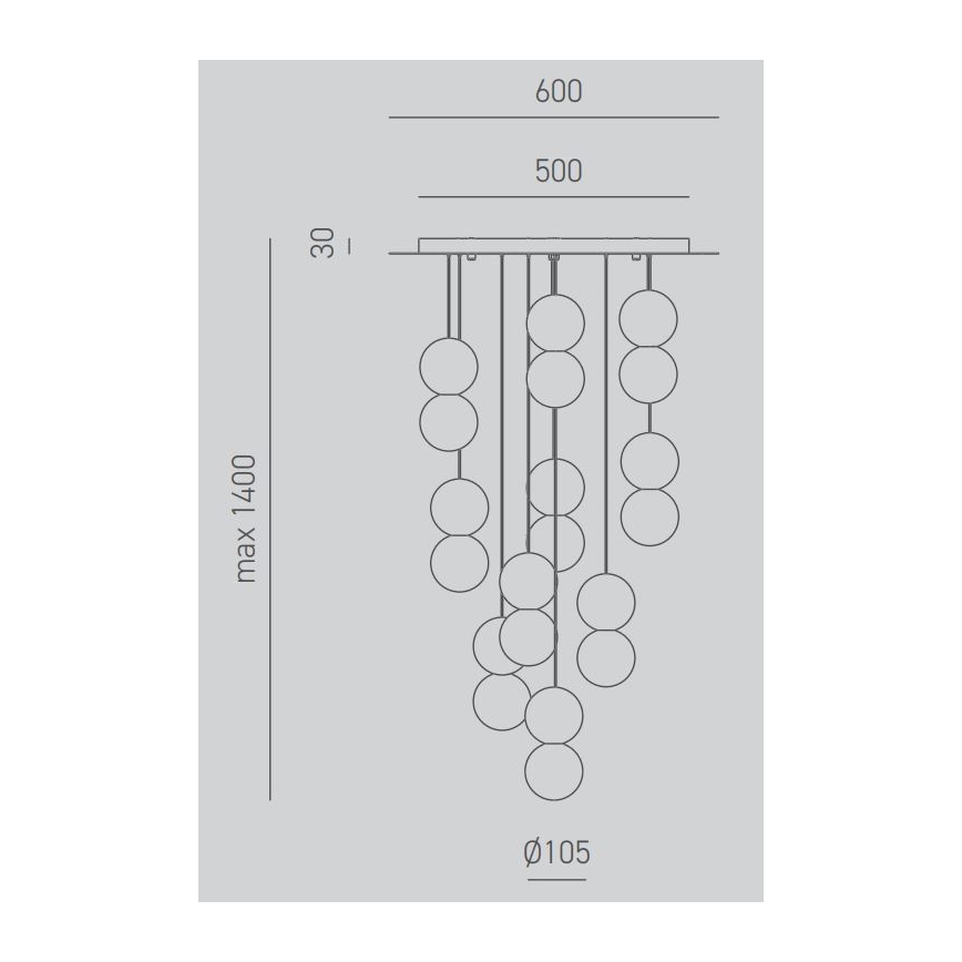 Gea Luce SFERA S10 G - Chandelier on a string SFERA 10xG9/28W/230V