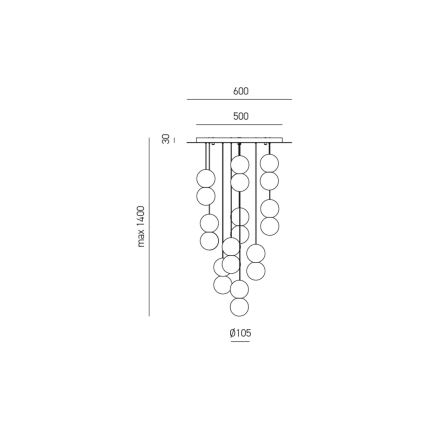 Gea Luce SFERA S10 G - Chandelier on a string SFERA 10xG9/28W/230V