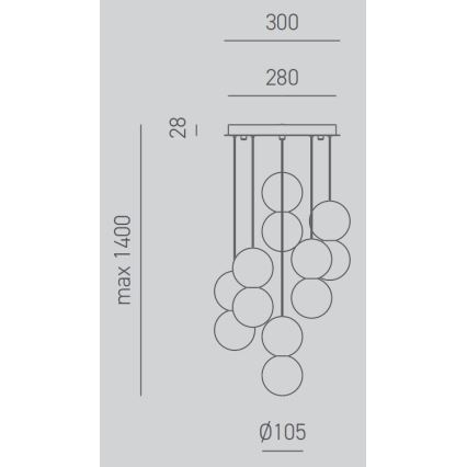 Gea Luce SFERA S6 G - Chandelier on a string SFERA 6xG9/28W/230V