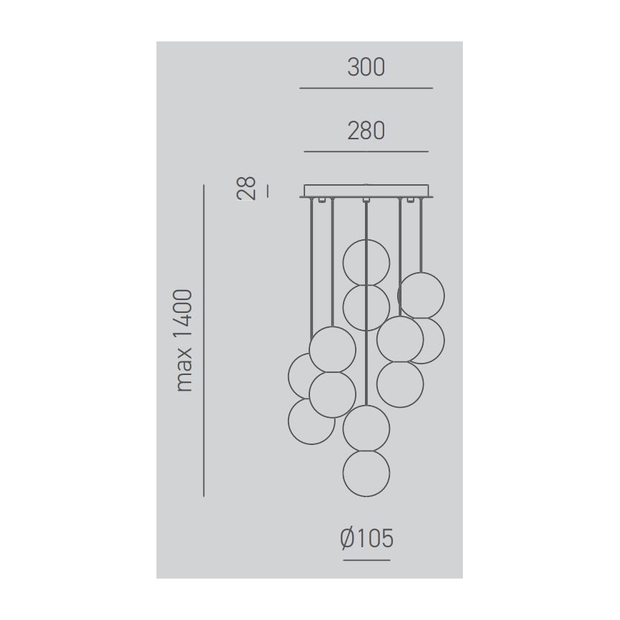 Gea Luce SFERA S6 G - Chandelier on a string SFERA 6xG9/28W/230V