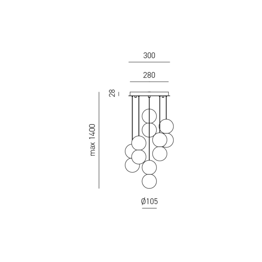 Gea Luce SFERA S6 G - Chandelier on a string SFERA 6xG9/28W/230V