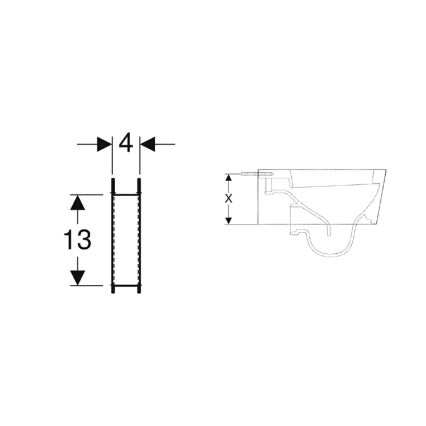 Geberit 111.847.00.1 - Duofix support set for toilet bowls with reduced bearing surface, 2 pcs