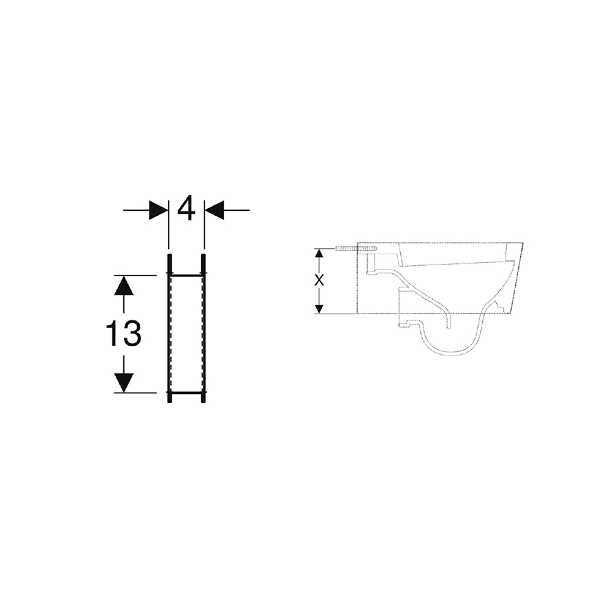 Geberit 111.847.00.1 - Duofix support set for toilet bowls with reduced bearing surface, 2 pcs