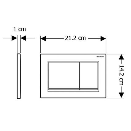 Geberit 115.080.KM.1 - Omega30 flush plate 21.2 x 14.2 cm, black/polished chrome
