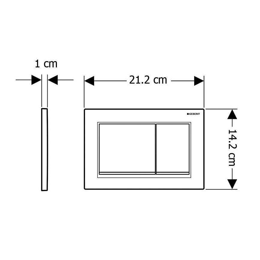Geberit 115.080.KM.1 - Omega30 flush plate 21.2 x 14.2 cm, black/polished chrome