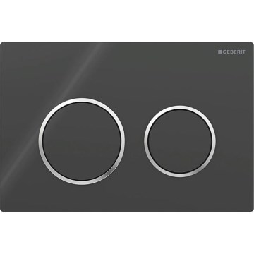 Geberit 115.085.KM.1 - Omega20 flush plate 21.2x14.2 cm black/polished chrome