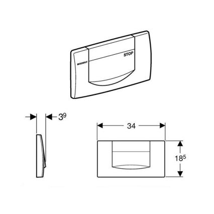 Geberit 115.222.11.1 - Flush plate 200F 34x18,5 Alpine white
