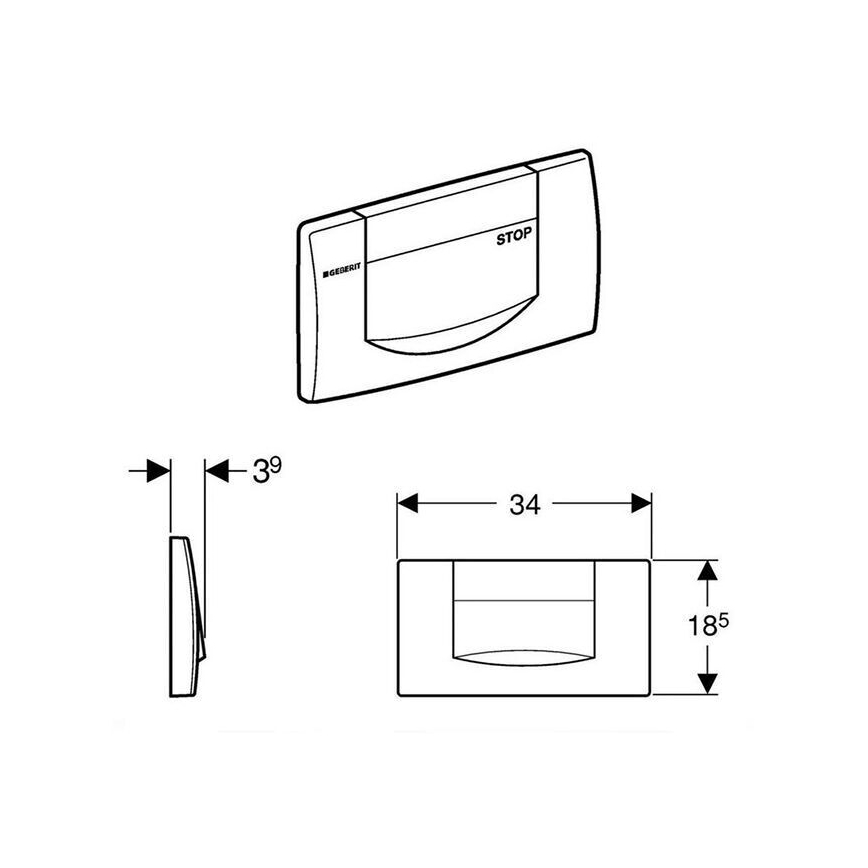 Geberit 115.222.11.1 - Flush plate 200F 34x18,5 Alpine white