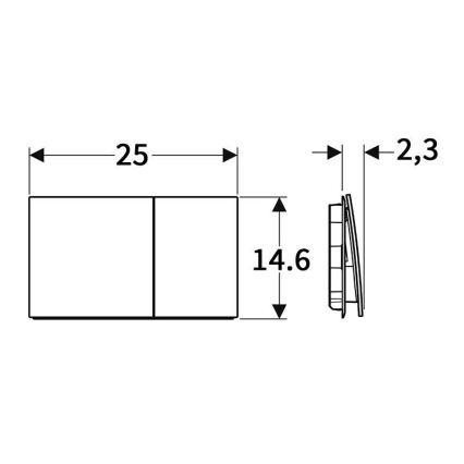 Geberit 115.622.FW.1 - Sigma70 flush plate 25 x 14.6 cm, stainless steel
