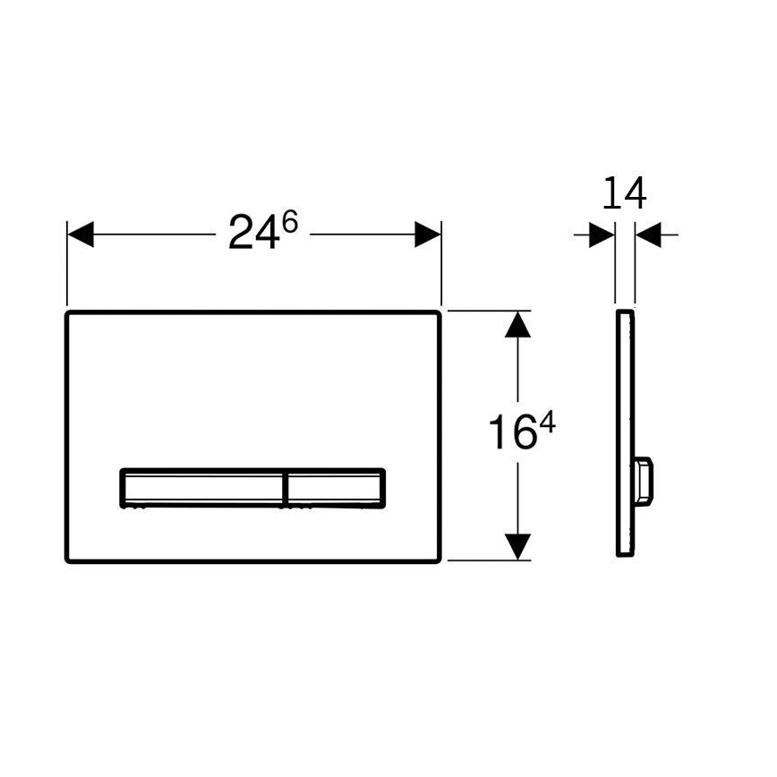 Geberit 115.672.QF.2 - Sigma50 flush plate 24.6 x 16.4 cm, brushed brass finish