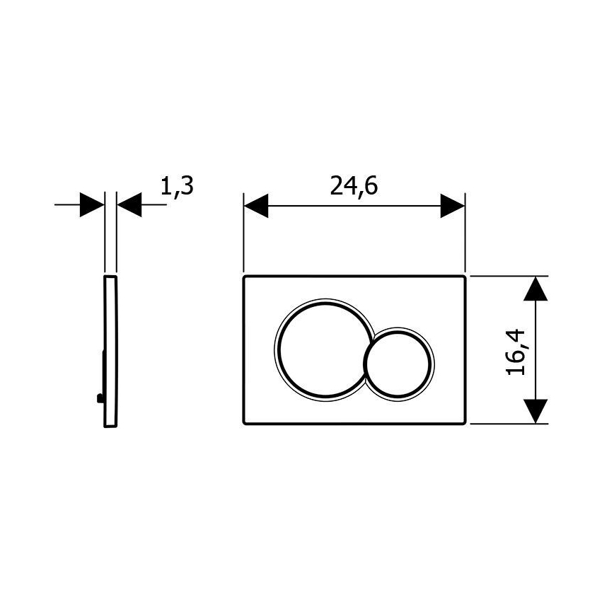 Geberit 115.770.KA.5 - Sigma01 Round flush plate 24.6 x 16.4 cm, polished chrome / matte chrome
