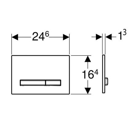 Geberit 115.788.11.2 - Sigma50 Flush Plate 24.6 x 16.4 cm, White/Matte Chrome