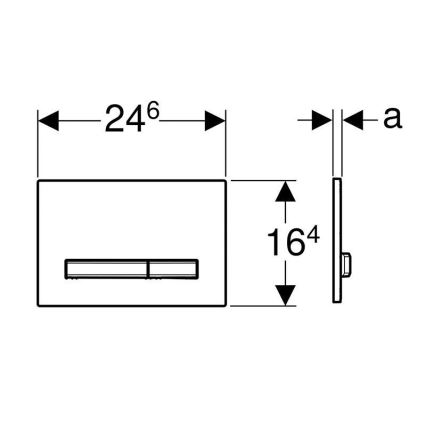 Geberit 115.788.GH.2 - Sigma50 Flush Plate 24,6x16,4 cm Matte Chrome