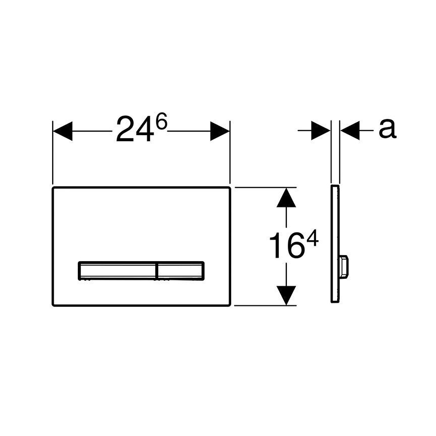 Geberit 115.788.JK.2 - Sigma50 flush plate 24.6 x 16.4 cm, anthracite/matte chrome