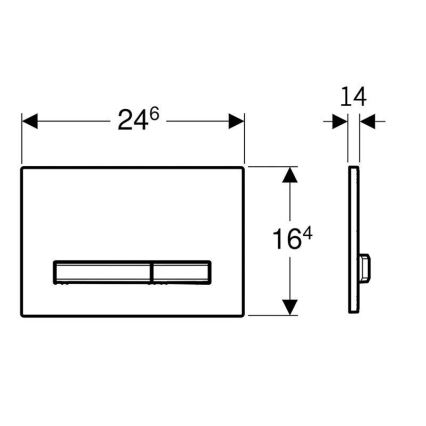 Geberit 115.788.SD.2 - Sigma50 flush plate 24.6x16.4 cm anthracite/matte chrome