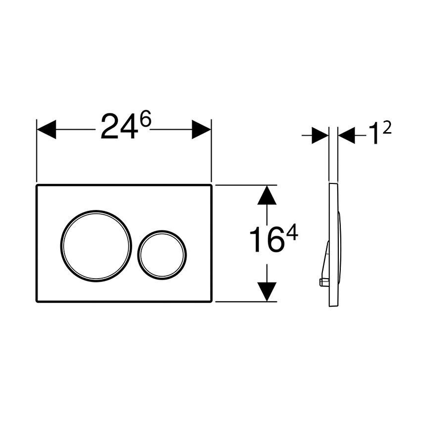 Geberit 115.882.DW.1 - Sigma20 Flush Plate, 24.6 x 16.4 cm, Black