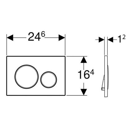 Geberit 115.882.KM.1 - Sigma20 flush plate 24.6 x 16.4 cm, black