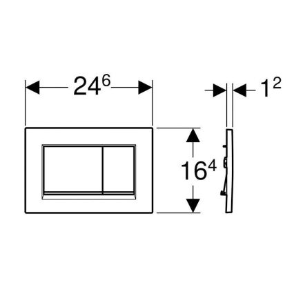 Geberit 115.883.JT.1 - Sigma30 flush plate 24,6x16,4 cm white/polished chrome