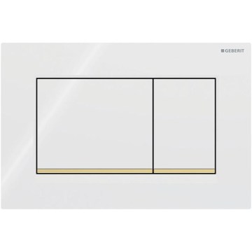 Geberit 115.883.KK.1 - Sigma30 Flush Plate 24.6 x 16.4 cm White/Gold