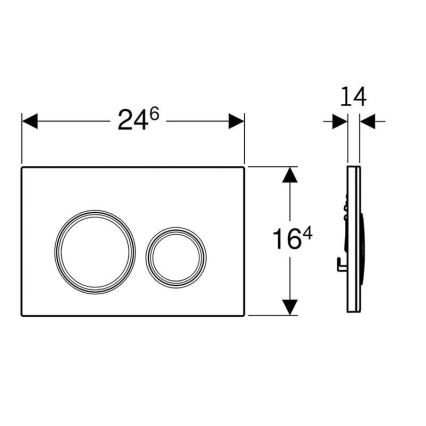 Geberit 115.884.JL.1 - Sigma50 flush plate 24.6 x 16.4 cm sand grey / polished chrome