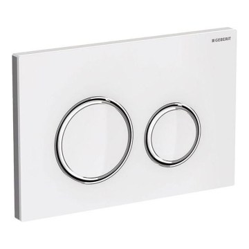 Geberit 115.884.SI.1 - Sigma50 flush plate 24.6 x 16.4 cm white/polished chrome