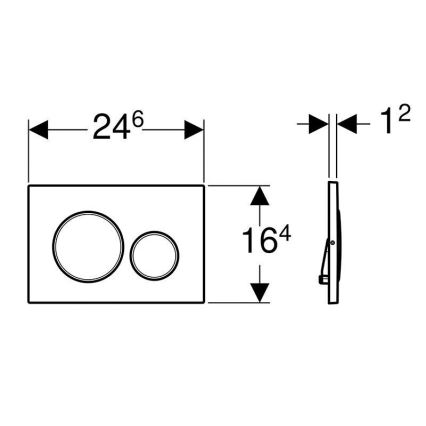 Geberit 115.889.SN.1 - Sigma20 flush plate 24.6 x 16.4 cm stainless steel