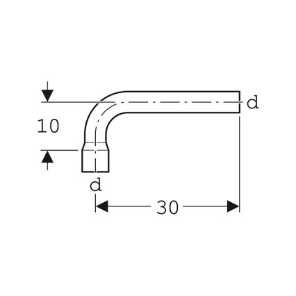 Geberit 118.011.11.1 - 90° extension flush bend, Alpine White