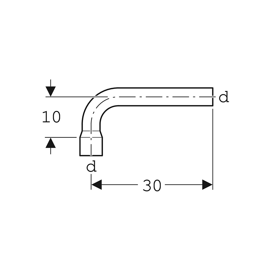 Geberit 118.011.11.1 - 90° extension flush bend, Alpine White