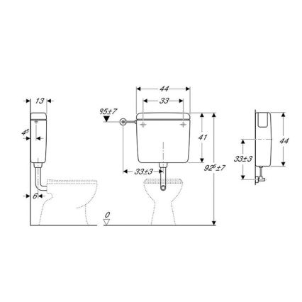 Geberit 127.000.11.1 - AP127 Flush Cistern 6/9 L, Alpine White