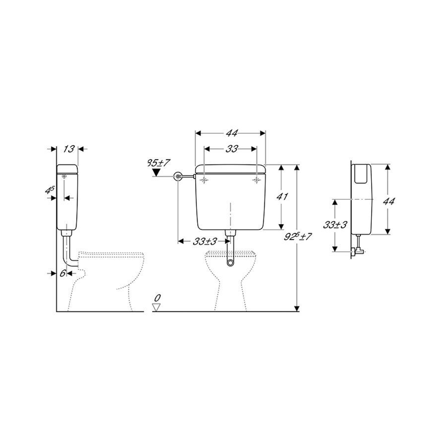 Geberit 127.000.11.1 - AP127 Flush Cistern 6/9 L, Alpine White