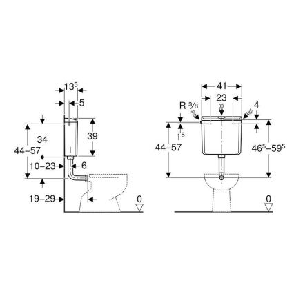 Geberit 136.610.11.1 - Flush cistern AP110 6/9 l alpine white