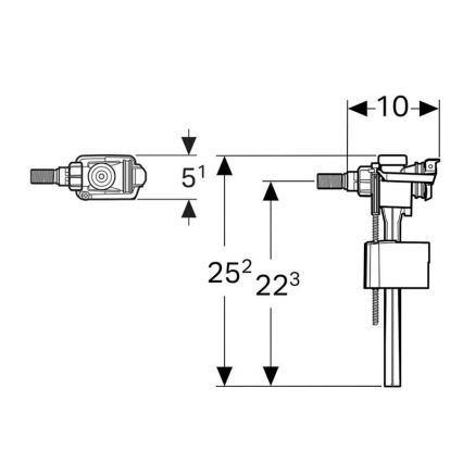 Geberit 136.702.00.3 - Fill valve for concealed cisterns with plaster finish, Type 333
