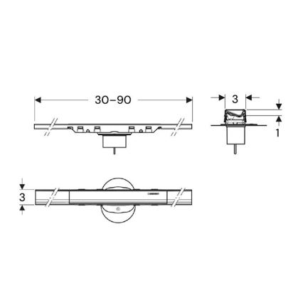 Geberit 154.446.QC.2 - Drain channel CleanLine 90x3 cm anthracite