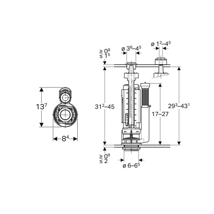 Geberit 282.050.21.2 - Type 290 Flush Valve