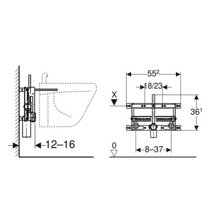 Geberit 457.530.00.1 - Universal Kombifix in-wall module for bidet