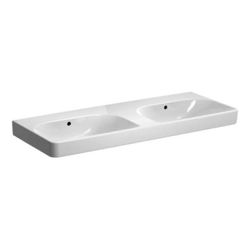 Geberit 500.224.01.1 - Smyle Square Wall-hung Double Washbasin 120 x 48 cm, Ceramic/White