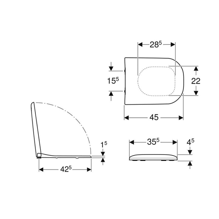 Geberit 500.235.01.1 - Smyle Duroplast toilet seat, white