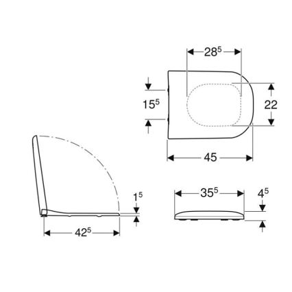 Geberit 500.236.01.1 - SoftClose Smyle toilet seat Duroplast/white