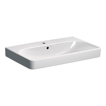 Geberit 500.249.01.1 - Smyle Square Wall-Hung Washbasin 75 x 48 cm, Ceramic/White