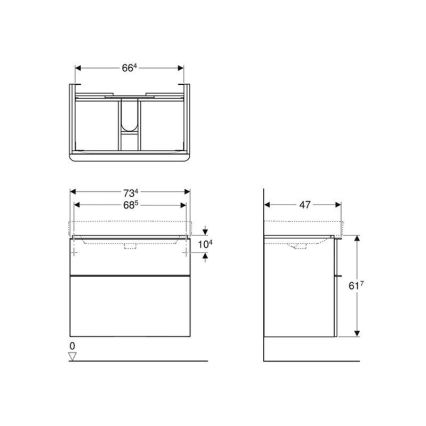 Geberit 500.353.00.1 - Smyle Square Under-Sink Bathroom Vanity Unit 61,7x73,4 cm White